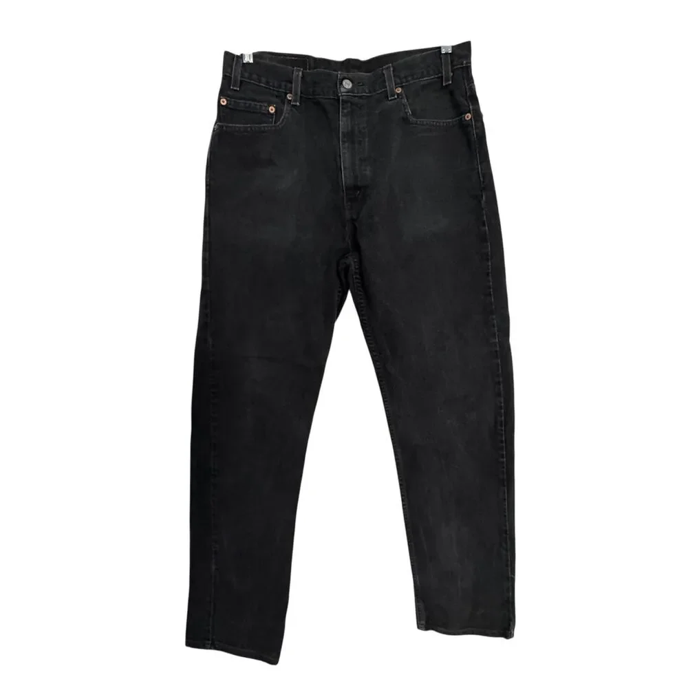 Vintage Levis 505 Y2K Jeans Mens 34x33 Black Regular Fit Straight Leg Dark Wash